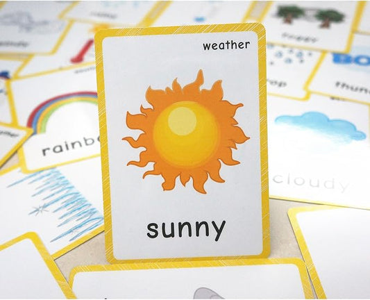 22 Weather Flash Cards, Classroom Decor and Early Learning Teacher Tools by SANTSUN