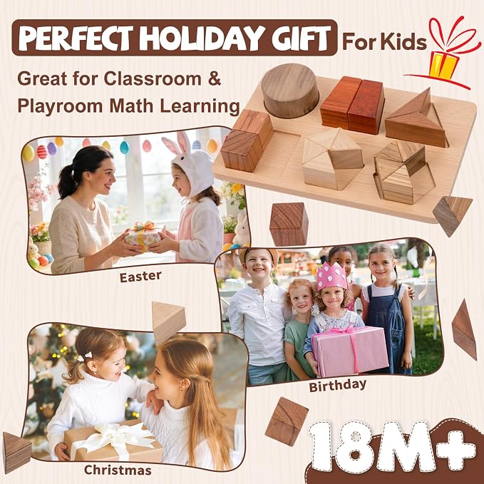 Montessori Wooden Fraction Puzzle Toy for Ages 3+,Fraction Manipulatives - Image 7