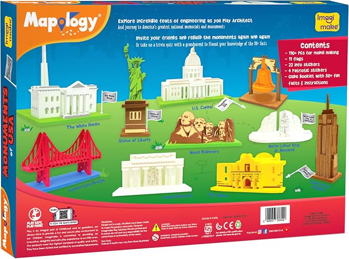 Imagimake Mapology - Monuments of USA, Build 10 3D Famous Landmarks - Image 6