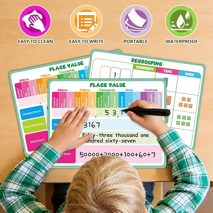 12 Packs Place Value Chart Math Manipulatives Math Games for Kids - Image 7