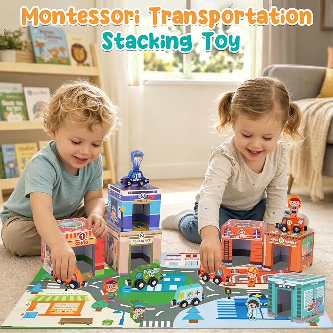 Montessori Sorting and Stacking Community Helpers Toys for Toddlers 1-3 - Image 6
