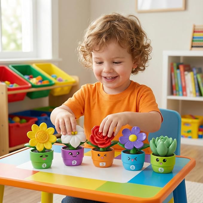 GEERAY 5 Sets Montessori Toddler Flower Garden Toys, Color Shape Sorting & Matching Game for Kids, Spring Toy Sensory Gardening Gift for 1 2 3 Year Old Girls & Boys, Preschool Classroom Learning - Image 9