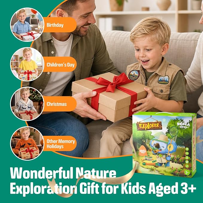 NAUGHTY PANDA Kids Explorer Kit, 28 Pcs Bug Catching Kit - Image 7