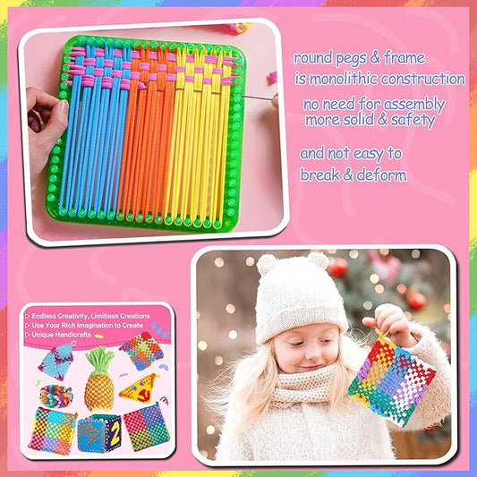 REENLIV Upgraded Weaving Loom Kit Toys for Kids & Adults, DIY Arts & Crafts, Easy Potholder Loom Knitting Activity for Beginners, Ideal Gifts for Girls Ages 5 6 7 8-12 13 Years Old, 252 Craft Loops