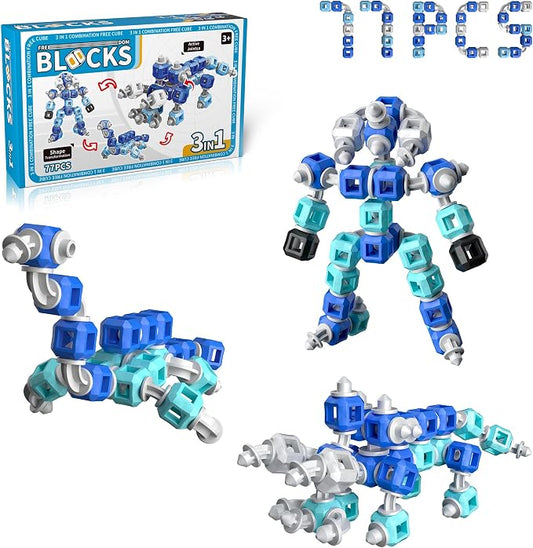 Creative 3-in-1 Robot STEM Toys for 4 5 6 7 8+ Year Old Kids Birthday Gifts by iLacven