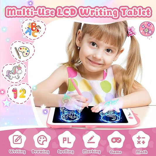 LCD Writing Tablet for Kids, Unicorn Girl Toys, Toddlers Toys Drawing Board, Educational Doodle Pad Kid Toy for 3 4 5 6 7 8 Year Old Girls Boys Easter Birthday Party Xmas Gift, 8.5inch