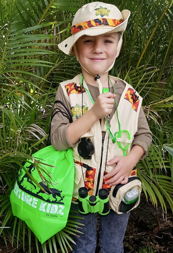 Adventure Kidz Outdoor Exploration Kit, Children’s Binoculars with Case, Flashlight, Compass, Whistle, Magnifying Glass, Backpack. Great Kids Gift Set for Camping, Hiking, STEM and Pretend Play - Image 5