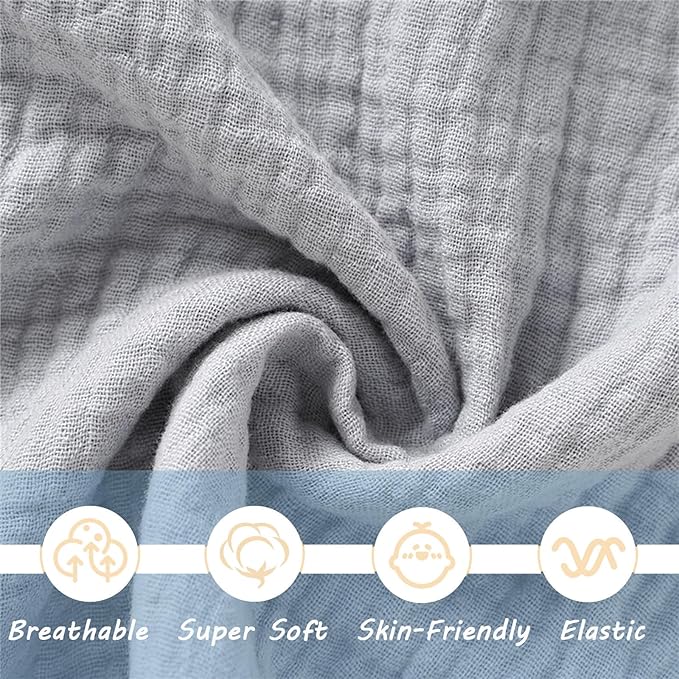 Organic Elephant Loveys for Babies,Muslin Baby Security Blankets for Babies,Soft Elephant Baby Stuffed Animals for Newborn,Baby Gift for Boys and Girls (Grey)