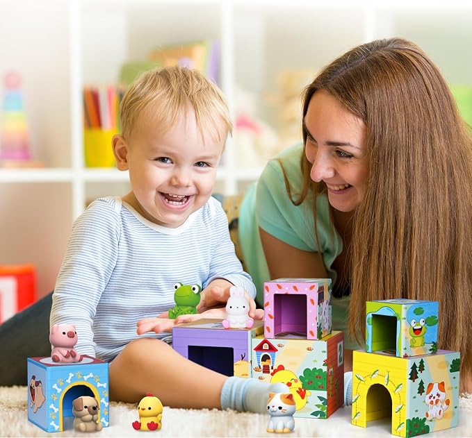 Toddler Farm Animal Sorting and Stacking Toys Gifts for 1-3 Year Olds - Image 7