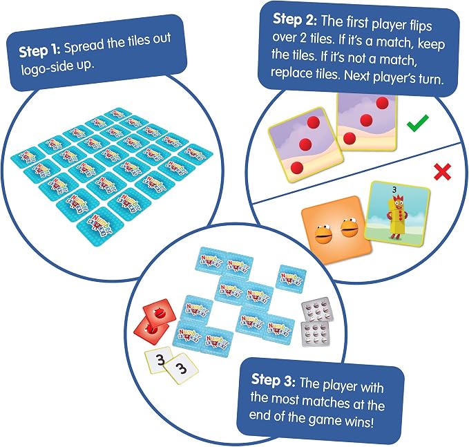 hand2mind Numberblocks Memory Match Game, Tile Game, 80 Tiles, Ages 3+ - Image 3