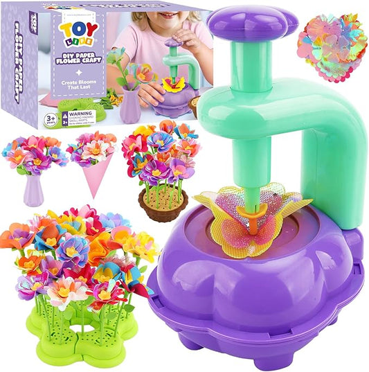 TOY Life DIY Flower Bouquet Making Kit for Girls - Creative Fabric Flower Craft Kit for Kids Ages 4-8, Educational Birthday Gift for 5, 6, 7, 8 Year Old Girls, Arts and Crafts Toys