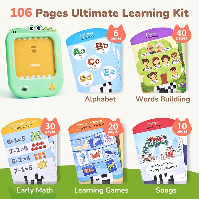 JoyCat Bilingual Kids Learning Tablet, Spanish-English Talking Flash Cards - Image 6