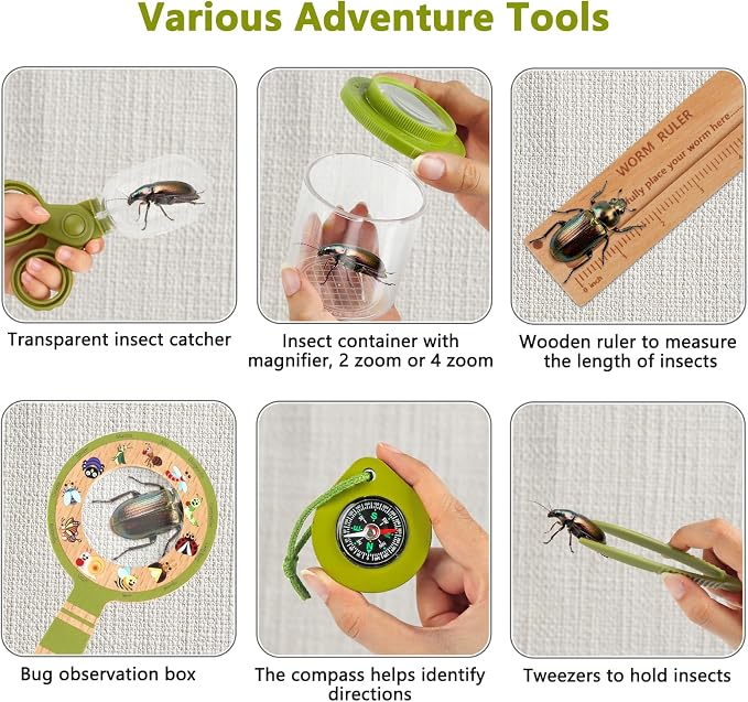 Wooden Bug Catcher Kit for Kids 3+, Bug Catching & Outdoor Explorer kit - Image 2