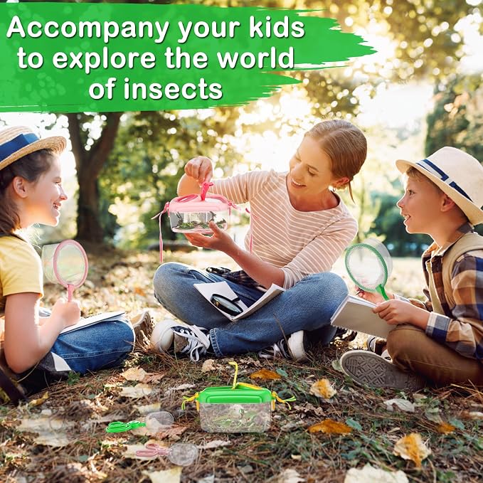2 Sets Bug Catcher for Kids, Bug Catching Kit Gifts with Butterfly Net Toys - Image 3