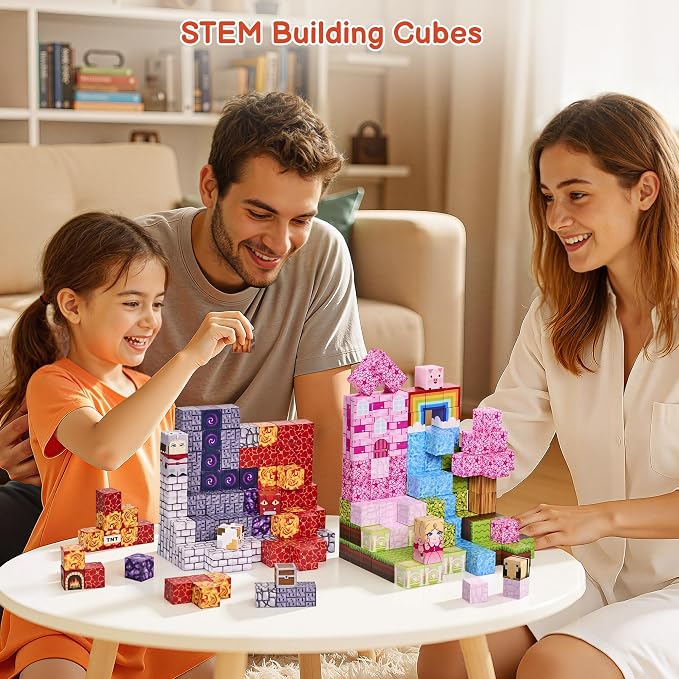 200PCS Magnetic Blocks, Magnetic Building Blocks Cubes Tiles for Kid - Image 6