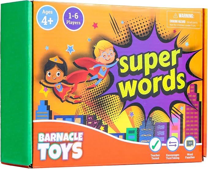 Super Words - CVC Word Builders, Phonics Games, Rhyming Words Game for Kids, Kindergarten Learning Games, Match it Puzzles for Toddlers, Learn to Read Game, CVC Words for Kindergarten Activities by MelbyToys