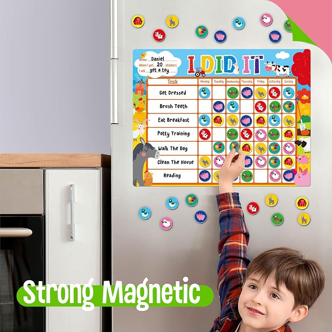 Magnetic Reward Chart, One Chart & 72 Magnetic Reward Magnets - Image 3