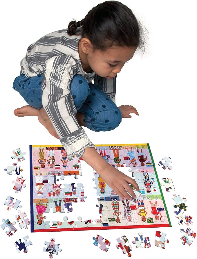 eeBoo: Children of The World 100 Piece Puzzle, Allows Children to Learn About Different Countries, Encourages Problem Solving, Pieces That Fit and Snap Together with Ease, for Ages 5 and up - Image 4
