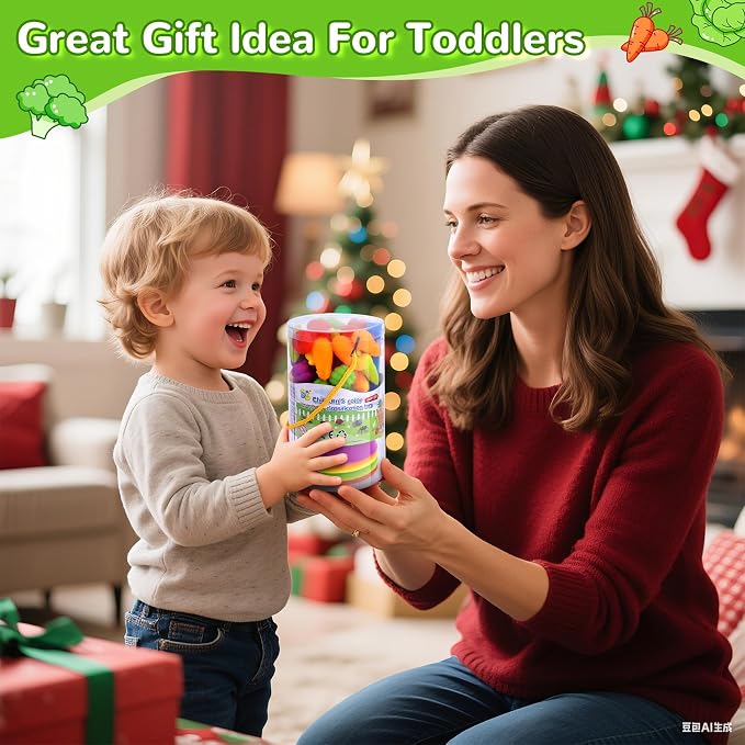 USATDD Counting Vegetables Color Sorting Matching Games with Bowls Preschool Learning Activities Sensory Toys Montessori Toys Birthday for Toddlers Kids Boys Girls Aged 3 4 5 - Image 6