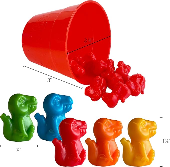 Hapinest Dinosaur Math Counters Color Sorting and Counting Activity Set - Educational Learning Games for Toddlers Preschool and Homeschool - Like Counting Bears - Image 3