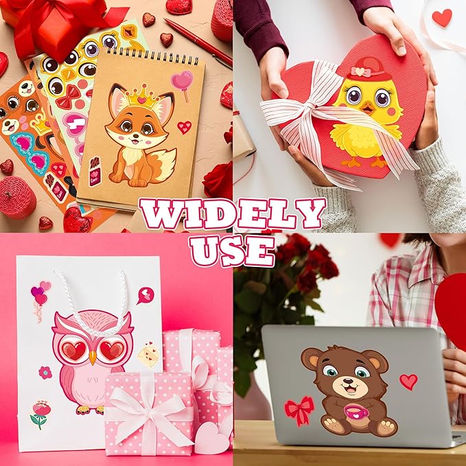 Valentines Stickers for Kids Toddlers 48 Sheets Valentines Day Gifts for Kids Classroom Party Favors Crafts Games Activities Birthday Party Dcorations Essentials Preschool Kindergarten
