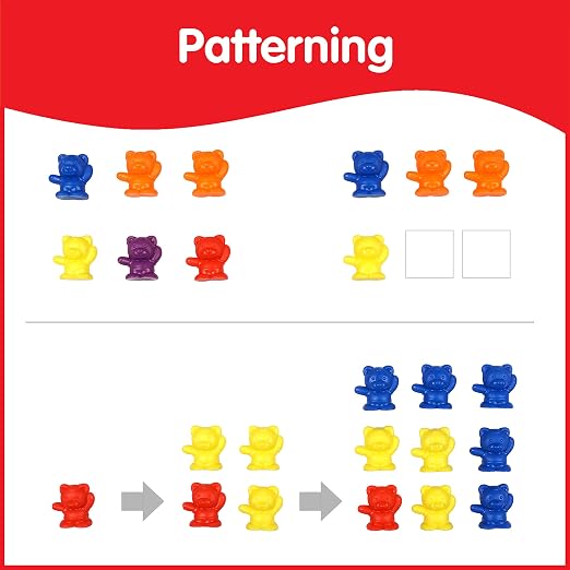 edxeducation Counting Bears with Matching Bowls, 60 Bears + Bonus Spinners - Image 6