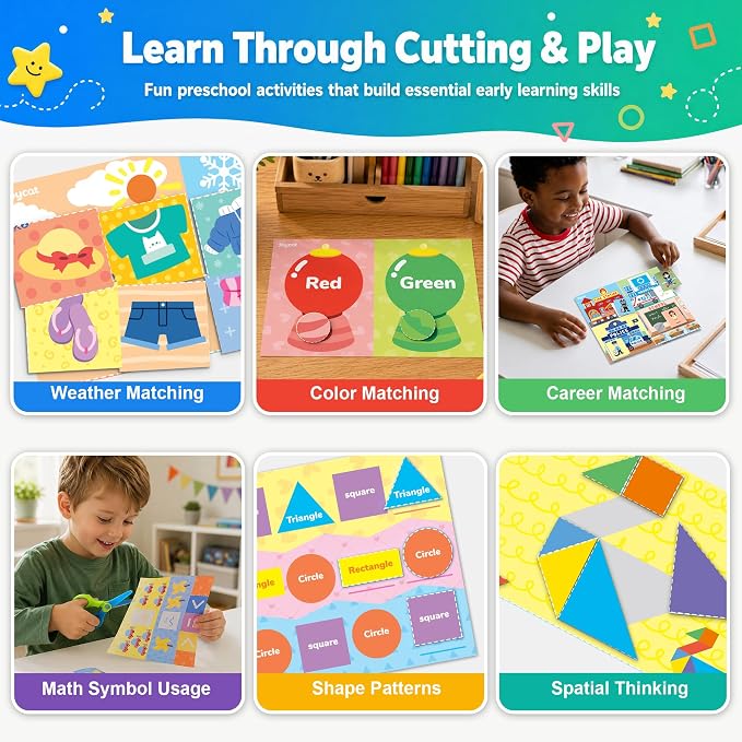 JoyCat Scissor Skills Activity Kit, Toddler Scissors Ages 3-5, Learning - Image 3
