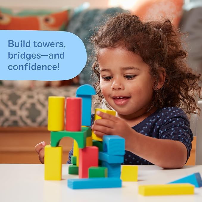 Melissa & Doug Wooden Building Blocks, 100-Piece Set of Sorting & Stacking Toys in 4 Colors and 9 Shapes, Classic Toddler Toys for Girls & Boys Ages 2+ - FSC Certified, Pack of 6 - Image 7