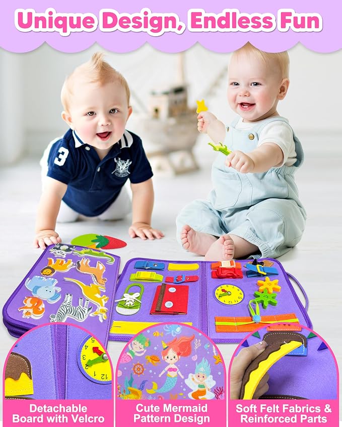 Exorany Busy Board Montessori Toys for Toddler Boy Girl Gifts Busy Book - Image 4