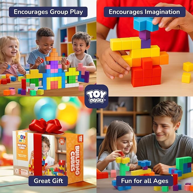 TOY Life Primary Magnetic Blocks, 80-Piece STEM Set, Ages 3-8 - Image 5