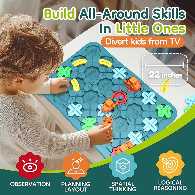 Bonitoto STEM Board Game Logical Road Builder Maze Toy for Kids Ages 3-8 - Image 4