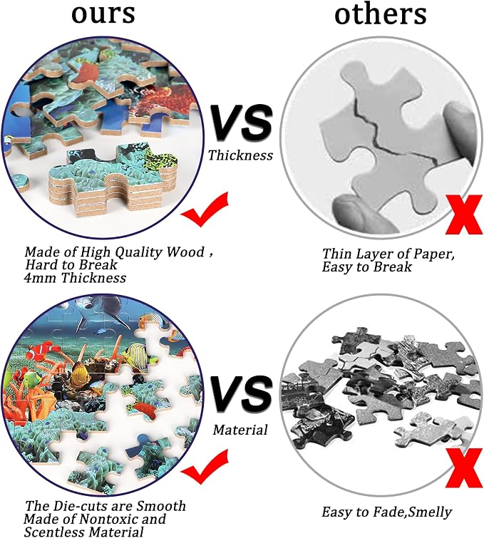 LELEMON Underwater World Puzzles for Kids Ages 4-8,100 Piece Ocean Dolphins Fishes Jigsaw Puzzle for Children,Learning Educational Toys for Boys and Girls - Image 3