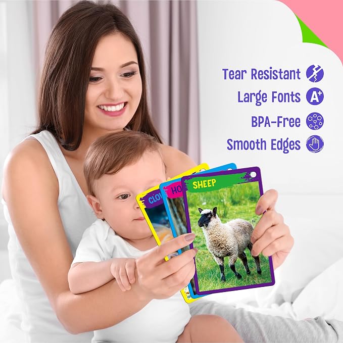 My First 120 Animals, 60PCS Realistic Zoo Animal Cards Farm/Wild/Marine Animals/Insects/Birds Flashcards Montessori & Science Educational Toys Preschool Learning for Homeschool Preschool Toddler Kids - Image 5