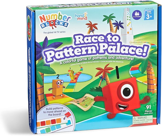 hand2mind Numberblocks Race to Pattern Palace! Board Game, Ages 3+ by hand2mind