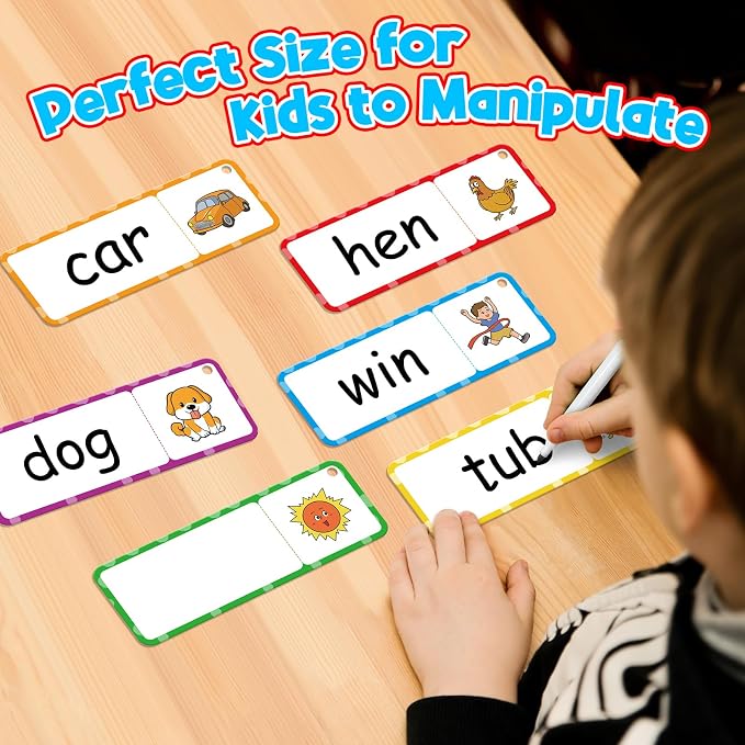 CVC Word Games, Phonics Games Flash Cards, Speech Therapy Toys for Toddlers & Kids, Learn to Read & Spell, Preschool & Kindergarten Learning Activities, Educational Toy - Image 4