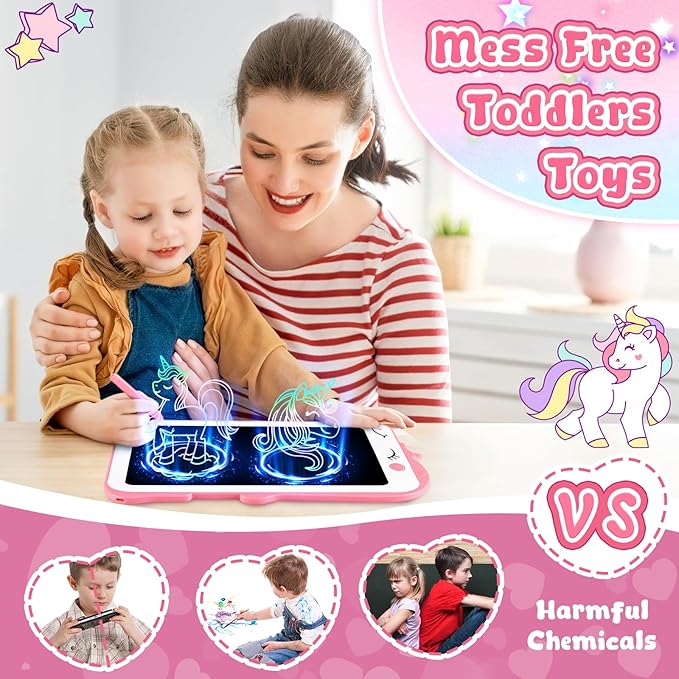LCD Writing Tablet for Kids, Unicorn Girl Toys, Toddlers Toys Drawing Board, Educational Doodle Pad Kid Toy for 3 4 5 6 7 8 Year Old Girls Boys Easter Birthday Party Xmas Gift, 8.5inch