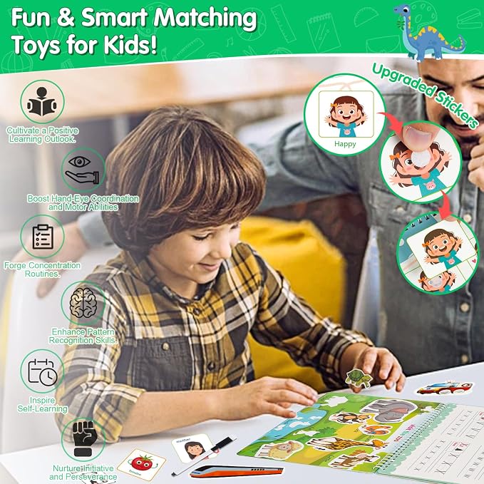 Busy Book for Toddlers 3-5, Montessori Preschool Learning Book, 24 Themes - Image 2
