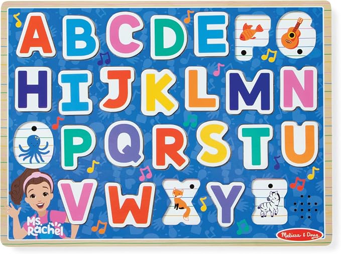 Melissa & Doug® Ms. Rachel™ Wooden Phonics Alphabet Sound Puzzle with Light-Activated Sound Effects, 26-Piece Toddler Toys for Boys and Girls Ages 2+ Years - FSC Certified - Image 4
