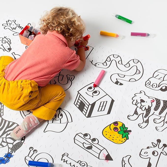 Omy Giant Coloring Poster – My First Art Poster - Easy & Creative Beginnings | Fun & Simple Designs for First Coloring Experiences | 40 x 28 Inches | Creative Play, for Kids, Teens & The Whole Family