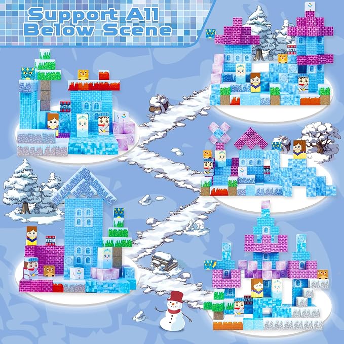 ToyUnited 150PCS Magnetic Blocks - Magnet Building Blocks, Magnet Cubes Tiles Princess Castle Toy, STEM Montessori Sensory Stacking Toys Birthday Gift for Kids Ages 3 4 5 6 7 8 9 10+ Years Old - Image 3
