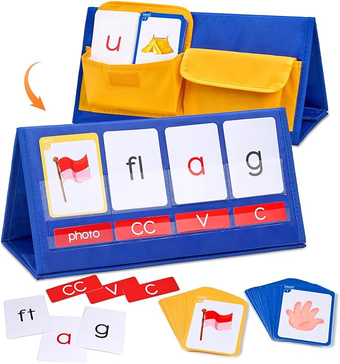 Gamenote CVCC & CCVC Word Builder Pocket Chart, Phonics & Sight Words by Gamenote
