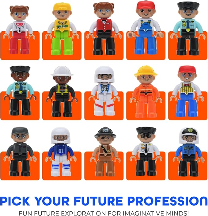 Playmags Large Magnetic Figures Community Set of 15 Pieces – 3” Play People Perfect for Magnetic Toys Building Blocks - STEM Learning Toys for Kids – Magnet Tiles Expansion Accessories Pack - Image 4