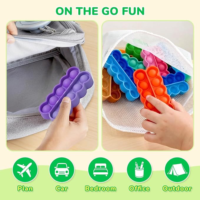 JoyCat 24 Ten Frame Math Manipulatives, Sensory Toys for Kids, Ages 3-5 - Image 5