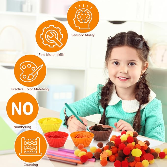 353 PCS Thanksgiving Fall Sensory Bin Fillers Fine Motor Preschool Toys - Image 6