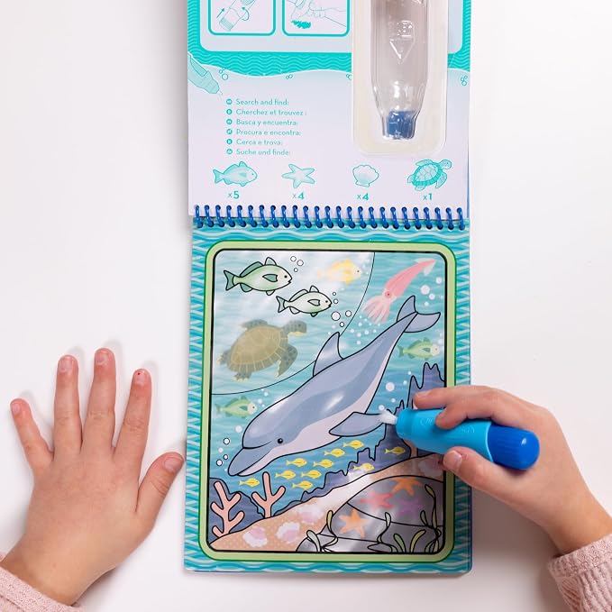 Melissa & Doug On The Go Water Wow! Mess Free Coloring Book, Reusable Water-Reveal Activity Pad, Under The Sea, Travel Toys, Party Favors, for Toddlers & Kids Ages 3+ - FSC Certified - Image 2