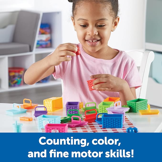 Learning Resources Sorting Surprise Picnic Baskets - Preschool Activities, Play Food for Toddlers, Color Sorting, Number Counter, Fine Motor Games, Birthday Gifts for Boys and Girls - Image 4
