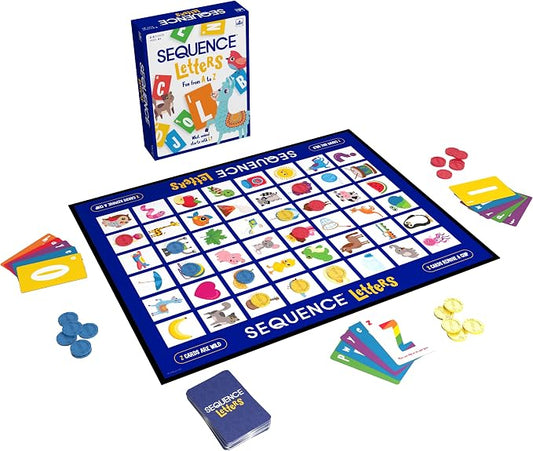 SEQUENCE Letters by Jax - Educational Board Game - Learn Alphabet from A to Z - Strategy Card Game for Kids Ages 4-7 - Preschool Learning - Family Game Night - Early Reading Skills Development - Image 2