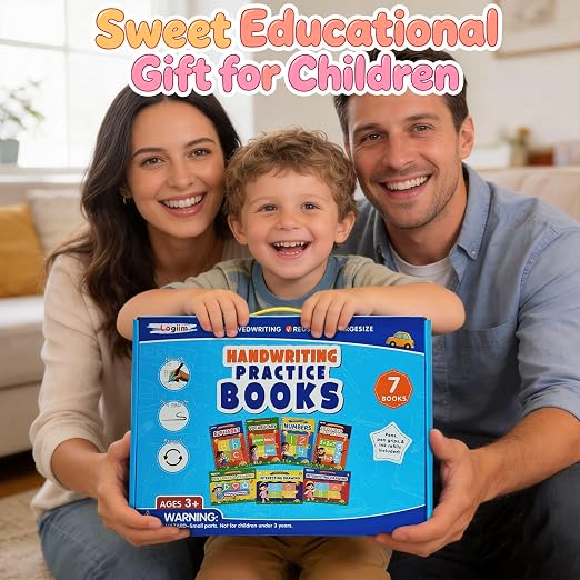 7 Magic Grooved Writing Books, Large Reusable 3D Grooved Writing Practice - Image 6