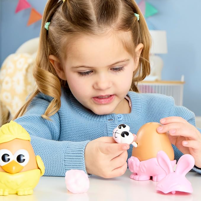 Potato Head Bunny & Chick Tots with 12 Mix and Match Pieces, Two 3-Inch Potato Bodies with 10 Accessories, Preschool Toys for Girls and Boys 2+ – Easter Basket Stuffers - Image 4