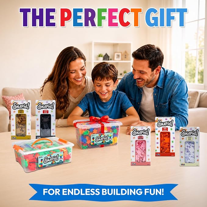 Snapid Building Bricks 1000 Pcs Connecting Toy - Strong Durable Colorful Block Set w Storage, Interlinking Construction Blocks for Kids - STEM Development, Creativity and Educational Children Toys, 4+ - Image 3